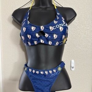NWOT Oceanic Gear Conch Republic Blue Bikini Set